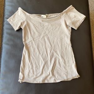 Taupe off the shoulder top